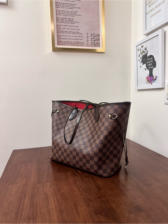 Louis Vuitton Handbags - Louis Vuitton Brown Damier Ebene Tote with Red Lining